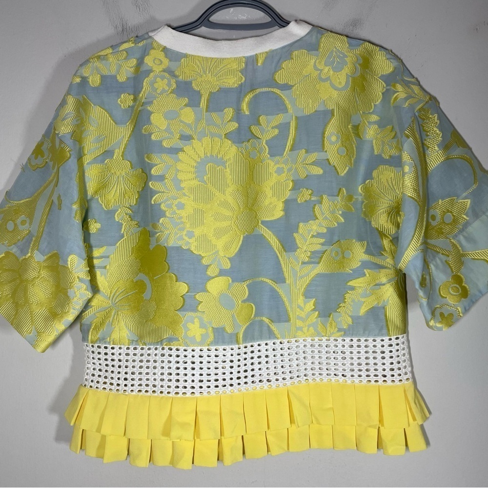 Capucci Made in Italy Embroidered Floral Top with Fringe Hem size S - Picture 8 of 11